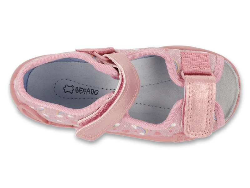 Befado - Kapcie Dziewczęce Papi  342P078 Tęcza - bubutik.pl