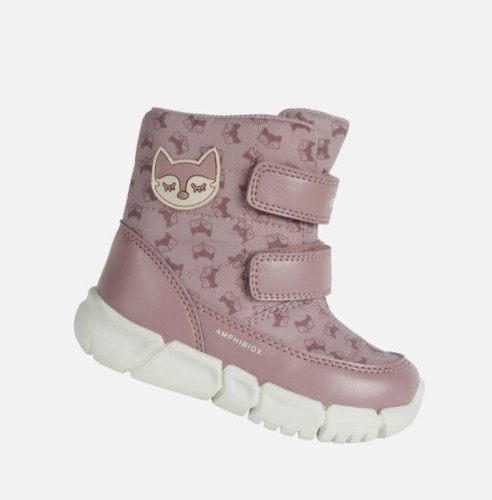 Geox- Śniegowce Dziewczęce Wodoodporne B043Q DK Rose