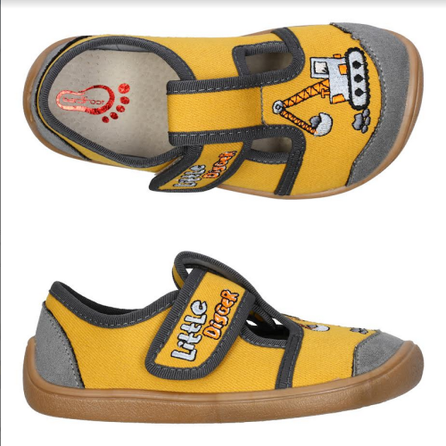 3F Bar3foot Kapcie Barefoot ELF NEVADA 3BE3/4R Żółty Koparka