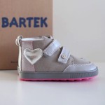 Bartek - Trzewiki Dziewczęce Mini First Steps Szaro Różowy