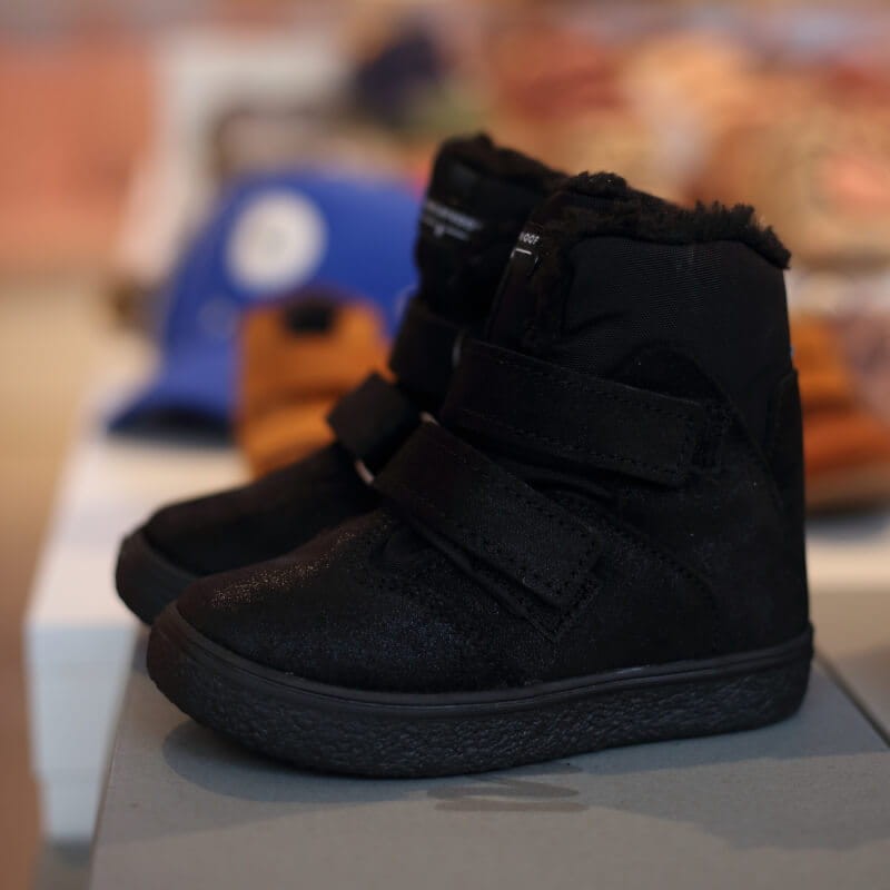 Buty zimowe Mrugała - Trzewiki Zimowe IWO BLACK Połyskujące 20-25 Membrana TE-POR