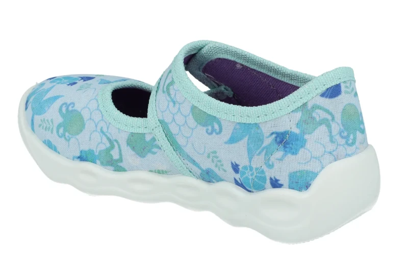 Superfit - Oddychające Kapcie Dziewczęce w Syrenki 1-006272-8400 Bubble Blau