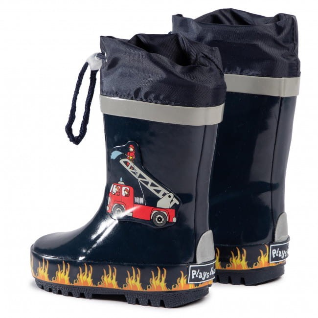 Playshoes - Kalosze dziecięce Straż Pożarna 188590-11 Czarne