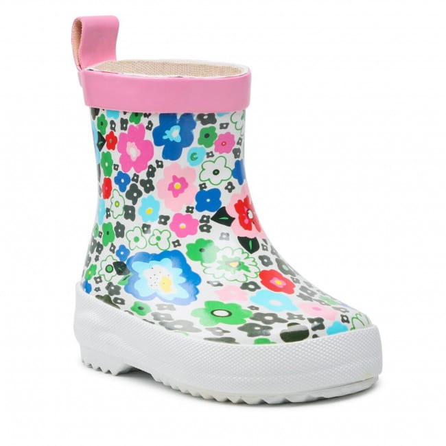 Playshoes - Kalosze dziecięce Kwiatki 180364-1 Białe