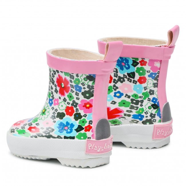 Playshoes - Kalosze dziecięce Kwiatki 180364-1 Białe