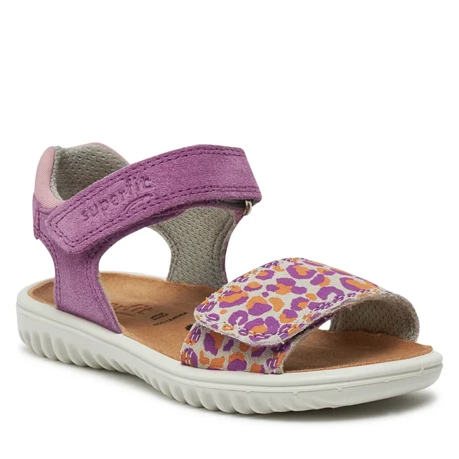 Superfit - Skórzane Sandały Dziewczęce 1-009011-8500 Sparkle