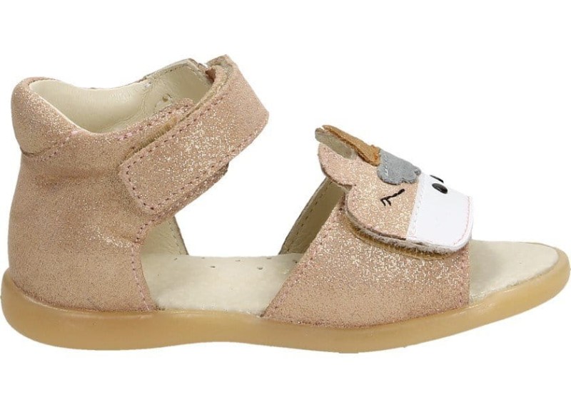 Mido - Sandały dziecięce Jednorożec Puder Satyna