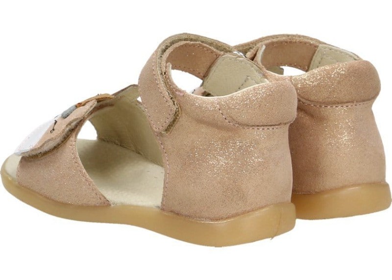 Mido - Sandały dziecięce Jednorożec Puder Satyna