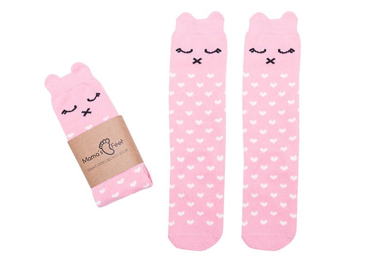 Mama's Feet Podkolanówki Lilka Różowa Kotka