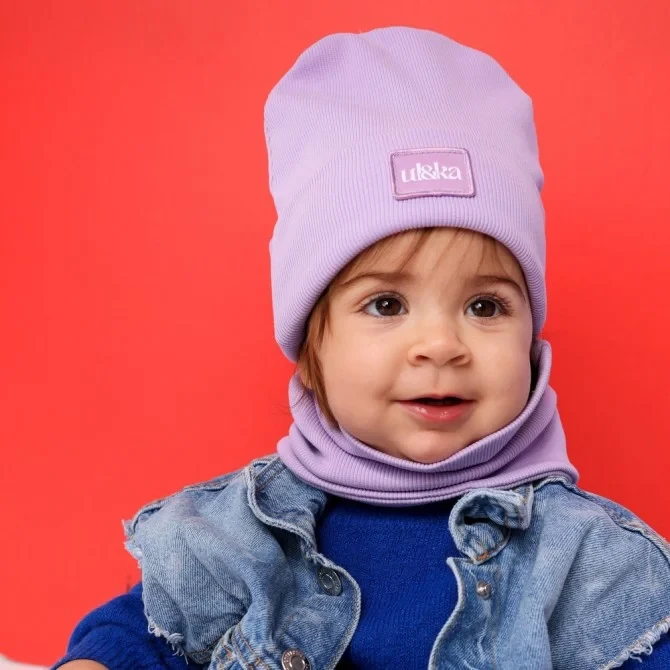 Ul&Ka - Czapka z Kominem Lila Line